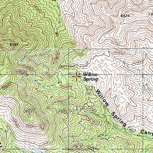 Topographic Map of Willow Spring, AZ