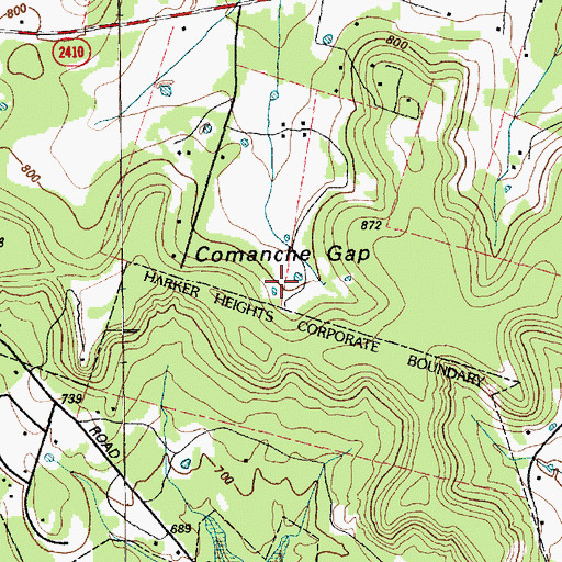Topographic Map of Comanche Gap, TX