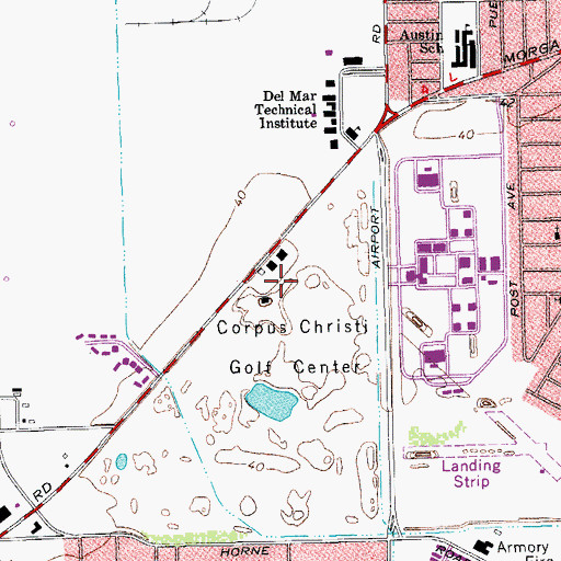 Topographic Map of Corpus Christi Golf Center, TX