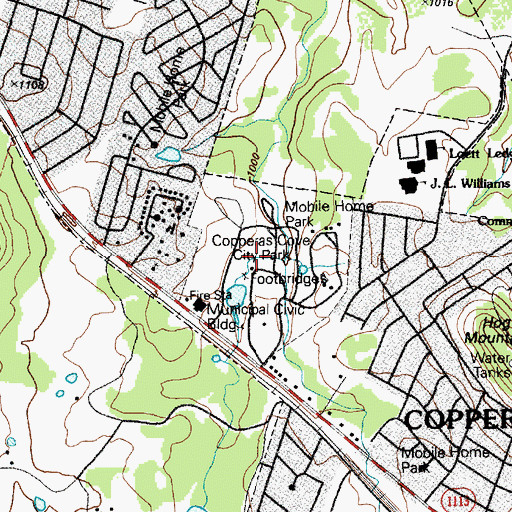 Topographic Map of Copperas Cove City Park, TX