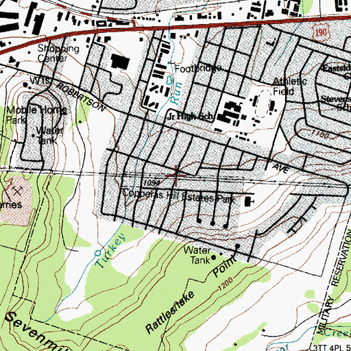 Topographic Map of Copperas Hill Estates Park, TX