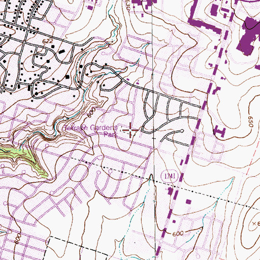 Topographic Map of Terrace Gardens Park, TX