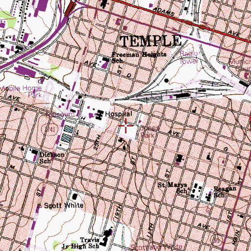 Topographic Map of Jones Park, TX