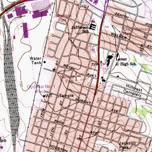 Topographic Map of Nettles park, TX