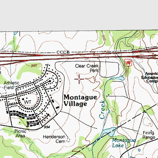 Topographic Map of Clear Creek Park, TX
