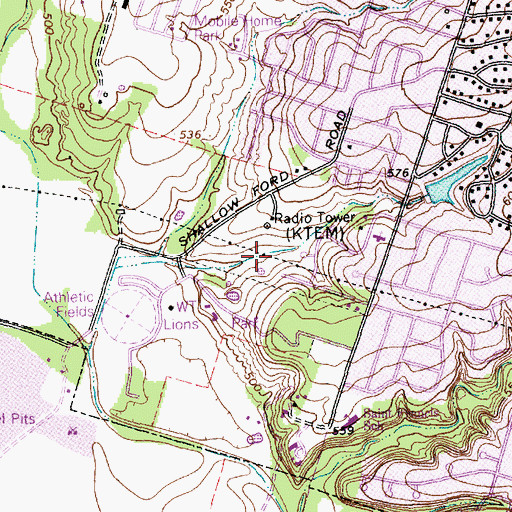 Topographic Map of KTEM-AM (Temple), TX