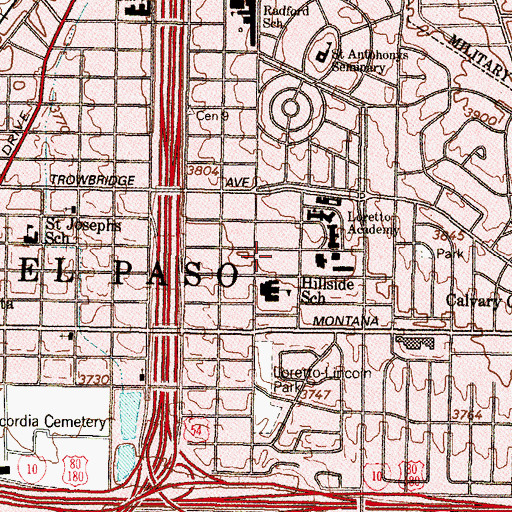 Topographic Map of Reddington Building Heliport, TX