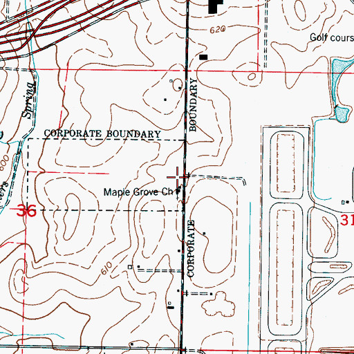 Topographic Map of Maple Grove School (historical), AL