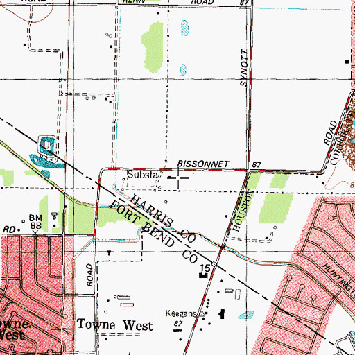 Topographic Map of Ball Park Heliport, TX