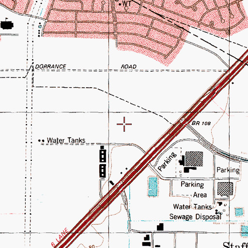 Topographic Map of Sugar Grove Heliport, TX