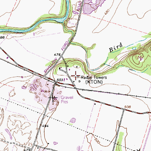 Topographic Map of KTON-AM (Temple), TX