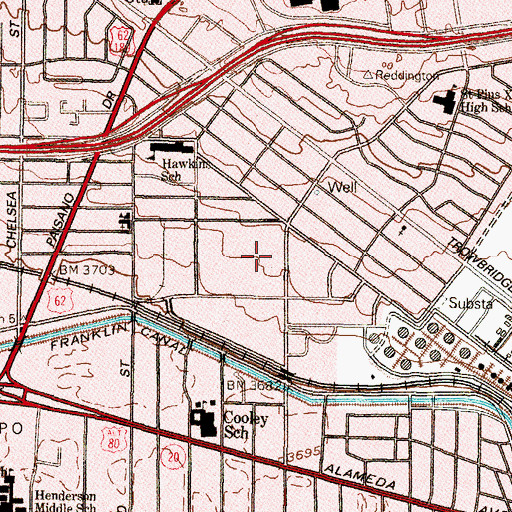Topographic Map of KVIV-AM (El Paso), TX