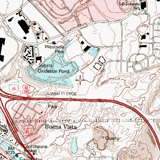 Topographic Map of KFNA-AM (El Paso), TX