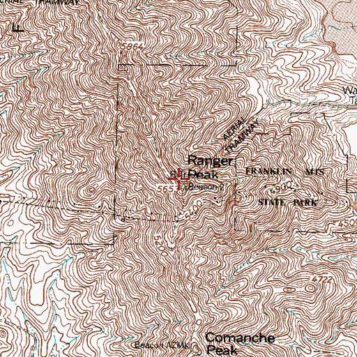 Topographic Map of KTSM-FM (El Paso), TX