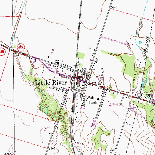 Topographic Map of Little River, TX