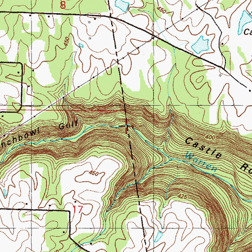Topographic Map of Punchbowl Gulf, AL
