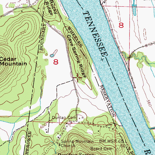 Topographic Map of Chunns Store (historical), AL