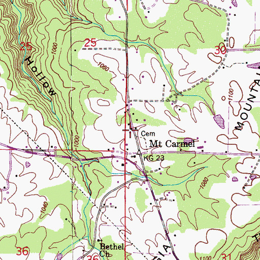 Topographic Map of Mount Carmel Church, AL