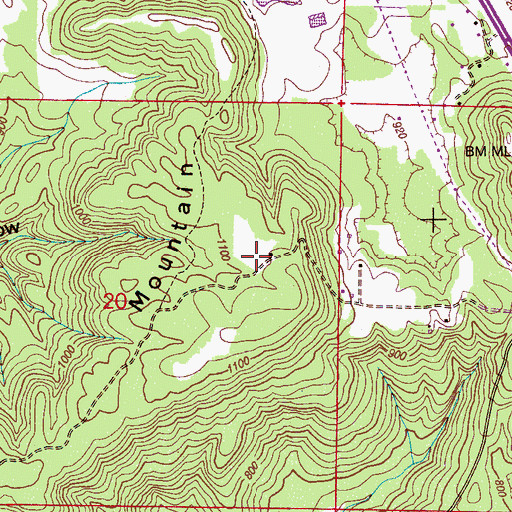 Topographic Map of Oleander Church, AL