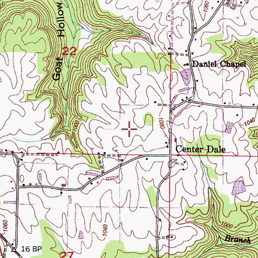 Topographic Map of Mount Olive Church (historical), AL