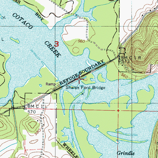 Topographic Map of Sharp Ford, AL