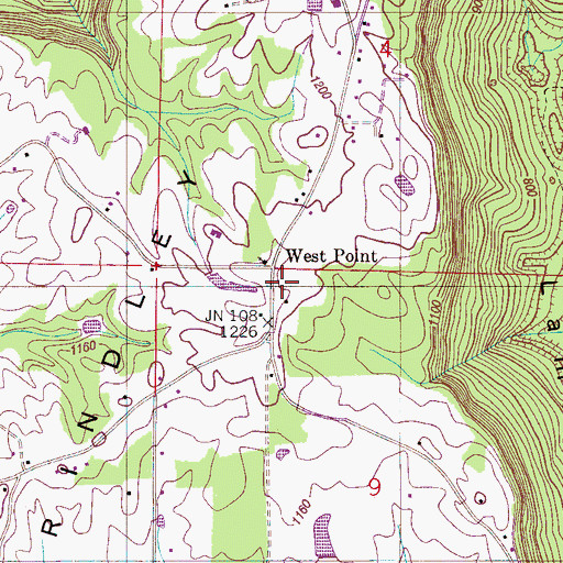 Topographic Map of West Point Church, AL