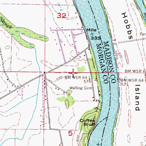 Topographic Map of Camp Coffee (historical), AL