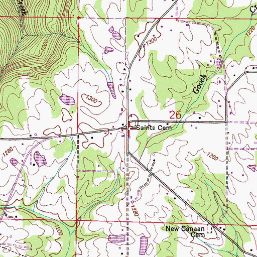 Topographic Map of Highland Baptist Church, AL