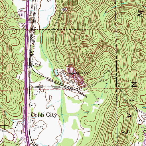 Topographic Map of Cobb Quarry, AL