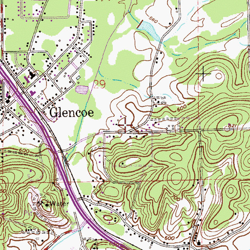 Topographic Map of Coosa Valley Convalesent Center, AL