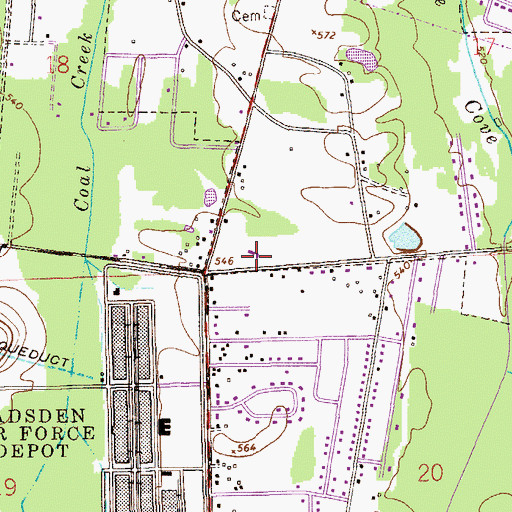 Topographic Map of North Glencoe Baptist Church, AL