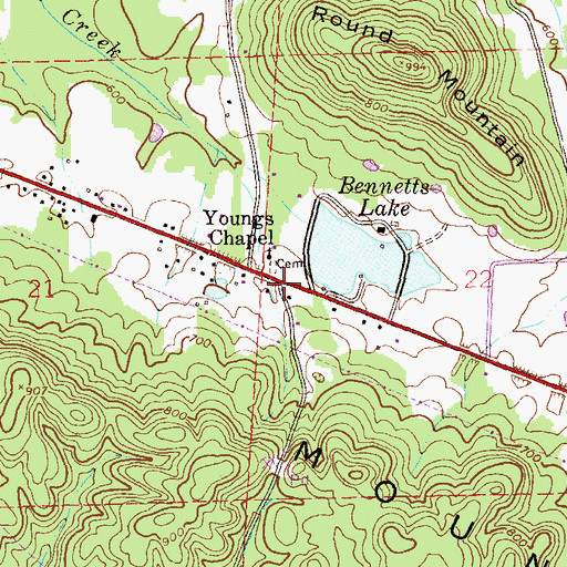 Topographic Map of Reaves, AL