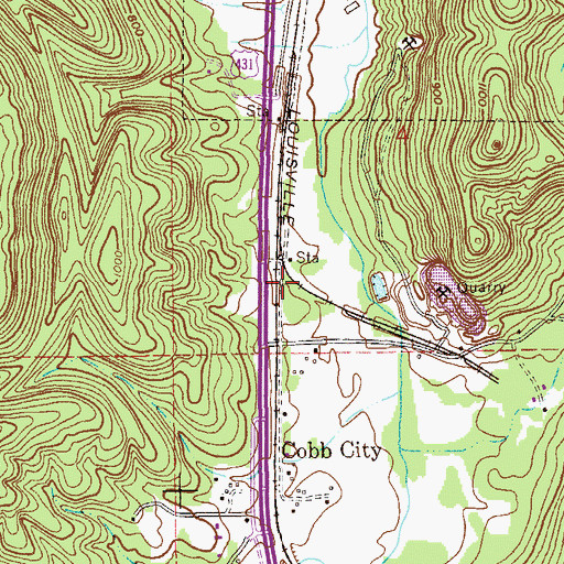 Topographic Map of Rock Spring Junction, AL