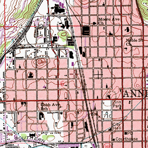 Topographic Map of Anniston Negro School (historical), AL
