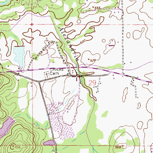 Topographic Map of Battle Creek, AL