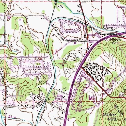 Topographic Map of Blue Springs (historical), AL