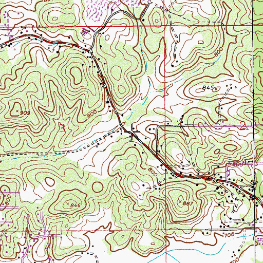 Topographic Map of Cane Creek, AL
