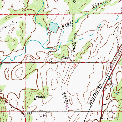 Topographic Map of Carpenter Cemetery, AL
