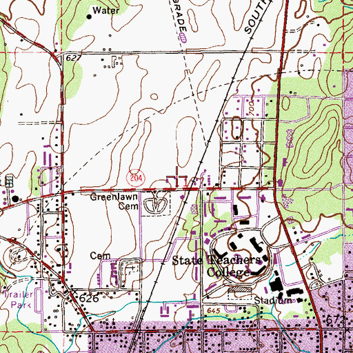 Topographic Map of Church of Christ, AL