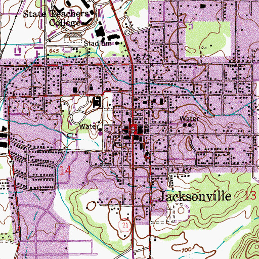 Topographic Map of Church of Christ, AL