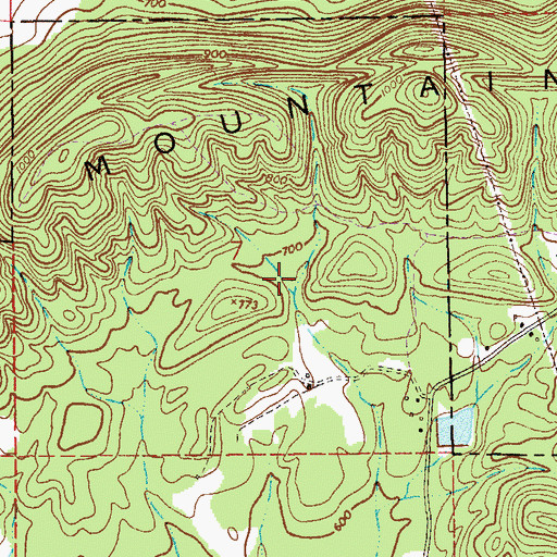 Topographic Map of Davis Gap, AL