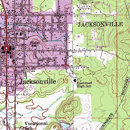 Topographic Map of Eastwood, AL