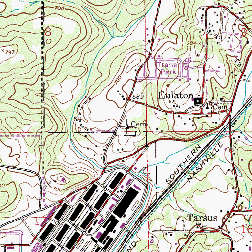 Topographic Map of Eulaton Baptist Church, AL