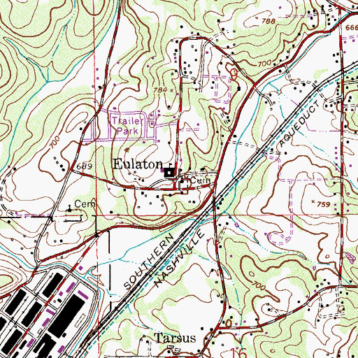 Topographic Map of Eulaton United Methodist Church, AL