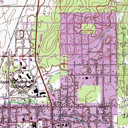 Topographic Map of First Baptist Church, AL