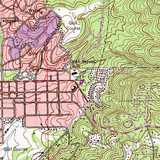 Topographic Map of First Presbyterian Church, AL