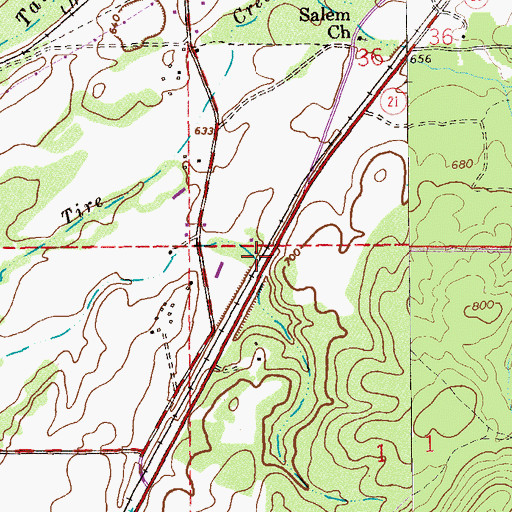 Topographic Map of Germany Springs Park, AL