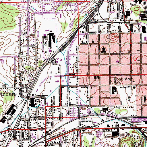 Topographic Map of Grace Lutheran Church, AL