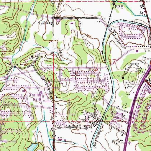 Topographic Map of Hillcrest, AL