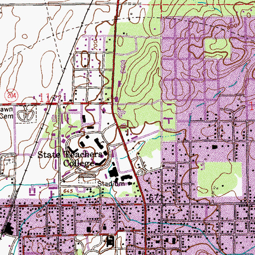Topographic Map of Houston Cole Library, AL